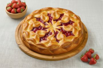 Сдобный пирог с клубникой