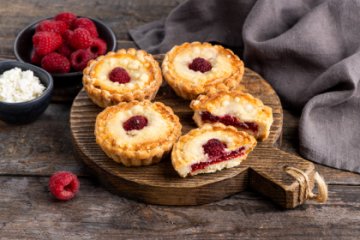 Тарты творожно-малиновые 4 шт