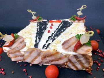 Торт "Мясо барбекю"