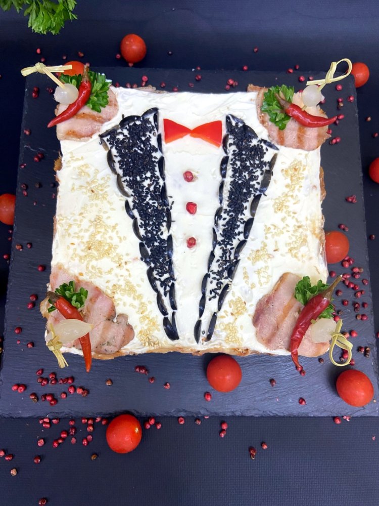 Торт "Мясо барбекю"