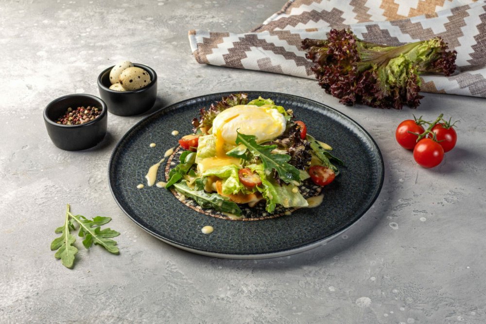 Вафли с яйцом пашот