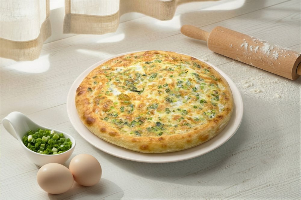 Зелёный лук и яйцо 